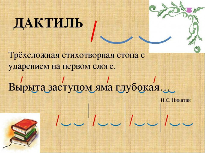 Стихотворный размер. Дактиль