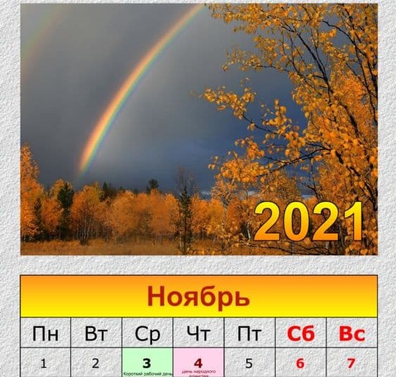 Расписание работы сайта с 1 по 7 ноября